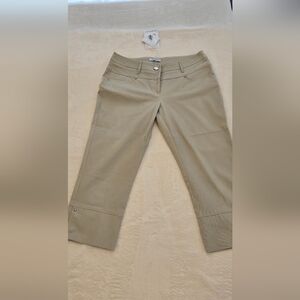 Marella cropped, stretch beige trousers size 8 NWT